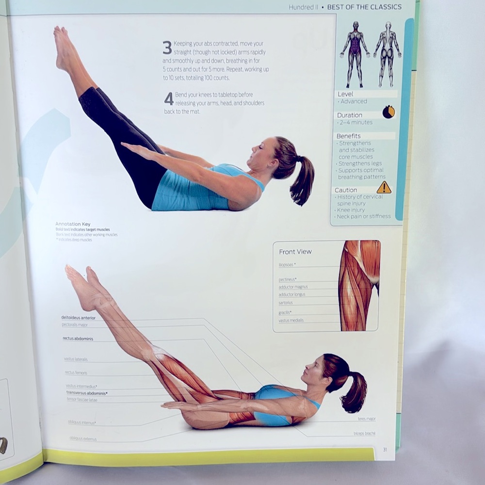 PRE-OWNED Anatomy to Fitness Pilates Guide To Your Workout Book & Workout Poster - Picture 5 of 8